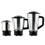 Blender Electric 3 in 1, Multifunctional, 350W, 3 Accesorii de 1.5l, 1l, 0.8l, Otel Inoxidabil, Negru-Argintiu - imagine 2