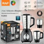 Blender Electric 3 in 1, Multifunctional, 350W, 3 Accesorii de 1.5l, 1l, 0.8l, Otel Inoxidabil, Negru-Argintiu - imagine 4
