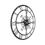 Ceas de Perete cu Design Busolă Modern, Metal - imagine 3