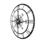 Ceas de Perete cu Design Busolă Modern, Metal - imagine 2