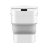 Coș de Gunoi Inteligent din Plastic, Pliabil, 17L, Alb