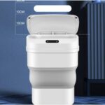 Coș de Gunoi Inteligent din Plastic, Pliabil, 17L, Alb - imagine 2