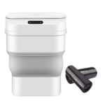 Coș de Gunoi Inteligent din Plastic, Pliabil, 17L, Alb - imagine 3
