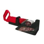 Feliator Manual pentru Mezeluri și Legume, din ABS și Inox, cu Bază Antialunecare, Roșu/Negru