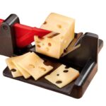 Feliator Manual pentru Mezeluri și Legume, din ABS și Inox, cu Bază Antialunecare, Roșu/Negru - imagine 3