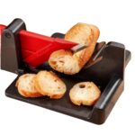 Feliator Manual pentru Mezeluri și Legume, din ABS și Inox, cu Bază Antialunecare, Roșu/Negru - imagine 2