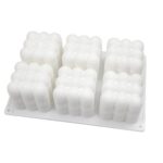 Formă din Silicon pentru Cuburi Mari cu Bule 3D – 6 Alveole – 6 cm x 6 cm x 6 cm