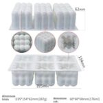Formă din Silicon pentru Cuburi Mari cu Bule 3D – 6 Alveole – 6 cm x 6 cm x 6 cm - imagine 3