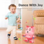 Jucărie Muzicală Bebe Cerb, Jucărie Drăguță Care Dansează și Mers, cu Muzică și Lumină LED, Jucărie Electronică pentru Dezvoltarea Senzorială a Copiilor, Cadou de Ziua de Naștere - imagine 3