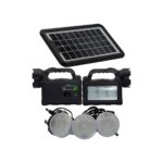 Kit Lanternă cu Încărcare Solară, Multifuncțională, 3 Becuri, Negru, Încărcare Telefon GD-P30