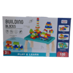 Masuța din Plastic cu 100 Cuburi de Construit 33×20×18 cm - imagine 2