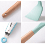 Set 11 Ustensile de Gatit din Silicon, Maner Rezistent din Bambus - imagine 4