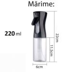 Set 2 Pulverizatoare pentru Ulei sau Lichide, Multifuncționale, Capacitate 220 ml, Sticlă și PVC, Negru/Alb - imagine 2