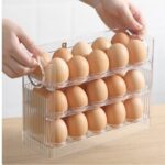 Suport pentru 30 de Ouă pe 3 Nivele pentru Ușa Frigiderului, din Plastic
