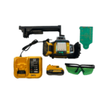 Nivela Laser 3D Kraft Royal 2 Acumulatori 21V 5Ah, 3 Fascicule, Laser Verde, Suport Magnetic de Perete, Ochelari, Galben - imagine 5