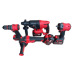 Trusa 4 piese German Meister 3 Acumulatori 36V 8Ah, Brushless, Autofiletanta, Polizor unghiular, Rotopercutor, Pistol de impact