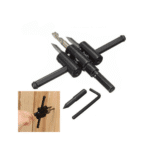 Fierăstrău Cerc Pentru Găuri Metal, Lemn, Bricolaj, Kit De Tăiat Burghiu Ajustabil 30 mm–120 mm - imagine 4