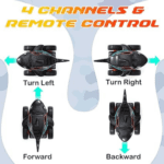 Mașină de Control de la Distanță Vubkkty, 2.4GHz RC Car, Jucărie Mini Car High Speed, Mașină cu Stunt Rotativ 360° (Shark Orange) - imagine 2