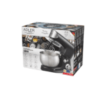 Mixer planetar ADLER, 6 viteze, bol inox 3L, negru, 31.8x19.2x24.8cm - imagine 3