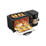 Aparat Multifuncțional 3 în 1 Mic Dejun – Cuptor, Grill și Cafetieră, 12L, 2800W, Inox, Capac Inclus