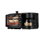 Aparat Multifuncțional 3 în 1 Mic Dejun – Cuptor, Grill și Cafetieră, 12L, 2800W, Inox, Capac Inclus - imagine 2
