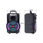 Boxă Portabilă ZQS-8166 cu Microfon, 60W PMPO, Bluetooth/FM/USB, Acumulator 3000mAh - imagine 4