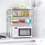 Etajeră cu 3 rafturi, multifuncțională, pentru bucătărie sau baie – Multi Storage Rack, 60x30x65 cm
