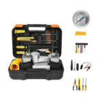 Kit Pană Auto, Compresor Auto Cu 2 Cilindri, 12V, Metalic, Plus Accesorii Pană