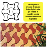 Matriță Tip Șablon Cu Contur SIKS Pentru Turnat Pavaj Din Beton Amprentat Sau Piatră Decorativă, Formă Imitație Naturală, Stampă Model 7, Plastic, Dimensiuni 49.5 x 4.5 x 49.5 cm - imagine 5