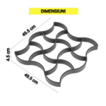 Matriță Tip Șablon Cu Contur SIKS Pentru Turnat Pavaj Din Beton Amprentat Sau Piatră Decorativă, Formă Imitație Naturală, Stampă Model 7, Plastic, Dimensiuni 49.5 x 4.5 x 49.5 cm - imagine 4