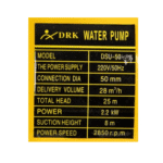 Motopompă Apă DRK cu Motor Electric DSU-50, 2.2 kW, 2 Toli, 28 m³/h, Refulare 25 m - imagine 3