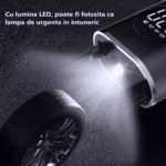 Pompa Aer Auto Electrica, Afisaj Digital LCD, Lanterna LED, Portabila, Reincarcare USB C, Baterie 4000 mAh, Manometru Digital, 120 W - imagine 3