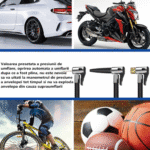 Pompa Aer Auto Electrica, Afisaj Digital LCD, Lanterna LED, Portabila, Reincarcare USB C, Baterie 4000 mAh, Manometru Digital, 120 W - imagine 2