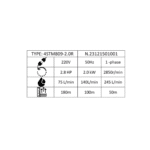 Pompa Submersibilă Zinith Italy 4STM809, 2 KW, 75 L/min, 180 m, Bobinaj Cupru, Cablu Alimentare 20 m - imagine 4
