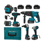 Set 5 Unelte KraftRoyal: Rotopercutor, Autofiletantă, Mașină de Impact, Flex, Nivela Laser, 36V, 8Ah, 3 Acumulatori