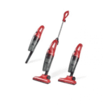 Aspirator vertical 2 în 1 Rosberg, 600W, 800 ml, sistem ciclonic, filtru HEPA lavabil, fără sac, roșu