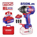Bormașină De Impact Și Înșurubat Cu 2 Acumulatori 4.0 Ah, Motor Fără Perii, 850 Nm, Cutie De Transport – ECiWL2085, EMTOP