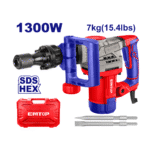 Ciocan Demolator EMTOP EDBRH1301, HEX, 1300W, 20J, Anti-Vibrație, 2 Dalți, 7 kg, Cutie de Transport