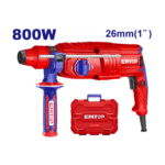Ciocan Electric Rotopercutor EMTOP ERHRL801, 800W, 2.5J, Mandrină SDS Plus, 3 Burghie + 2 Dalți, Cutie de Transport