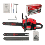 Drujbă pe benzină, 4.8 CP, motor 2 timpi, 2 lame + 2 lanțuri, 40 cm, demaror magneziu Easy-Start
