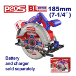 Fierăstrău Circular Fără Acumulator Și Încărcător, Motor Fără Perii, Unghi Reglabil, 185 Mm – ELCS1851, EMTOP