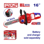 Fierăstrău electric cu lanț Brushless, fără acumulator, 40 cm, 40V (20V+20V), ELGA40168 EMTOP