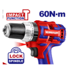 Mașină De Găurit Cu Impact, Cu 2 Acumulatori, 60 Nm, Motor Fără Perii, Compactă – ECiDL20602, EMTOP - imagine 2