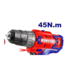 Mașină de Găurit și Înșurubat, 12V, 2 Baterii 1.5Ah, Încărcare USB-C, 45Nm, Cutie Transport – ECDL12620E, EMTOP - imagine 2
