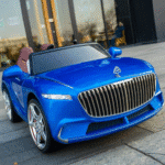 Mașinuță electrică pentru copii Mercedes Maybach, albastră, 12V, 35W, telecomandă 2.4GHz, 1–5 ani, 25kg max. - imagine 4