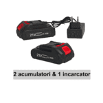 Mini-drujbă cu acumulator DDT-Cristal, 8", 21V, 2x2Ah, indicator baterie, sistem de ungere automat - imagine 2