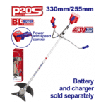 Motocoasă / Trimmer EMTOP ELMR20018, fără acumulator și încărcător, 40V (20V+20V), motor fără perii, 330/255 mm
