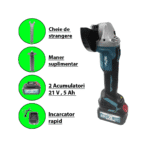 Polizor unghiular Mustang, 48V, 5 Ah, 2 acumulatori, 125 mm, 9000 rpm - imagine 7
