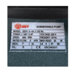 Pompa Submersibilă Apă Curată cu Plutitor DDT QDX1.5-45-1.1, 1100W, 3 m³/h, Refulare 45 m, 1 Tol - imagine 2