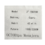 Pompa Submersibilă TOCTOR 2", Bobinaj Cupru, Debit 42 m³/h, Putere 2200W, cu Plutitor, Apă Menajeră Tengtian - imagine 2